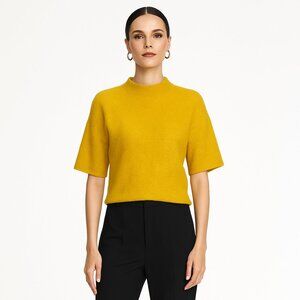 COS Mustard Yellow Mock Neck Sweater XS